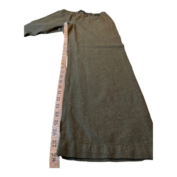 ZARA Olive High Waist Drawstring Wide Leg Trousers Small NEW - Picture 8 of 11